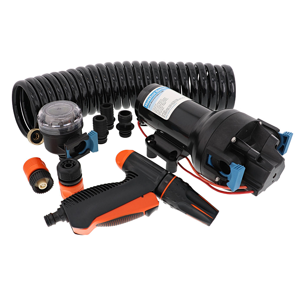 Jabsco HotShot HD6 Heavy Duty Washdown Pump w/25 HoseCoil – 12V – 6 GPM – 70 PSI [P601J-219N-4A]