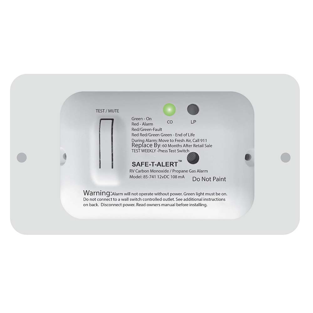 Safe-T-Alert 85 Series Carbon Monoxide Propane Gas Alarm – 12V – White [85-741-WT]