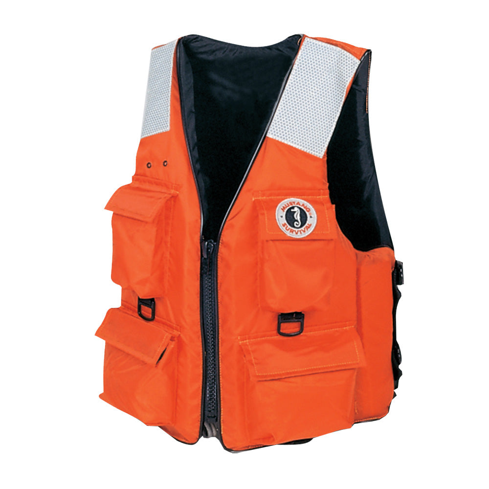 Mustang 4-Pocket Flotation Vest – Orange – XL [MV3128T2-2-XL-216]