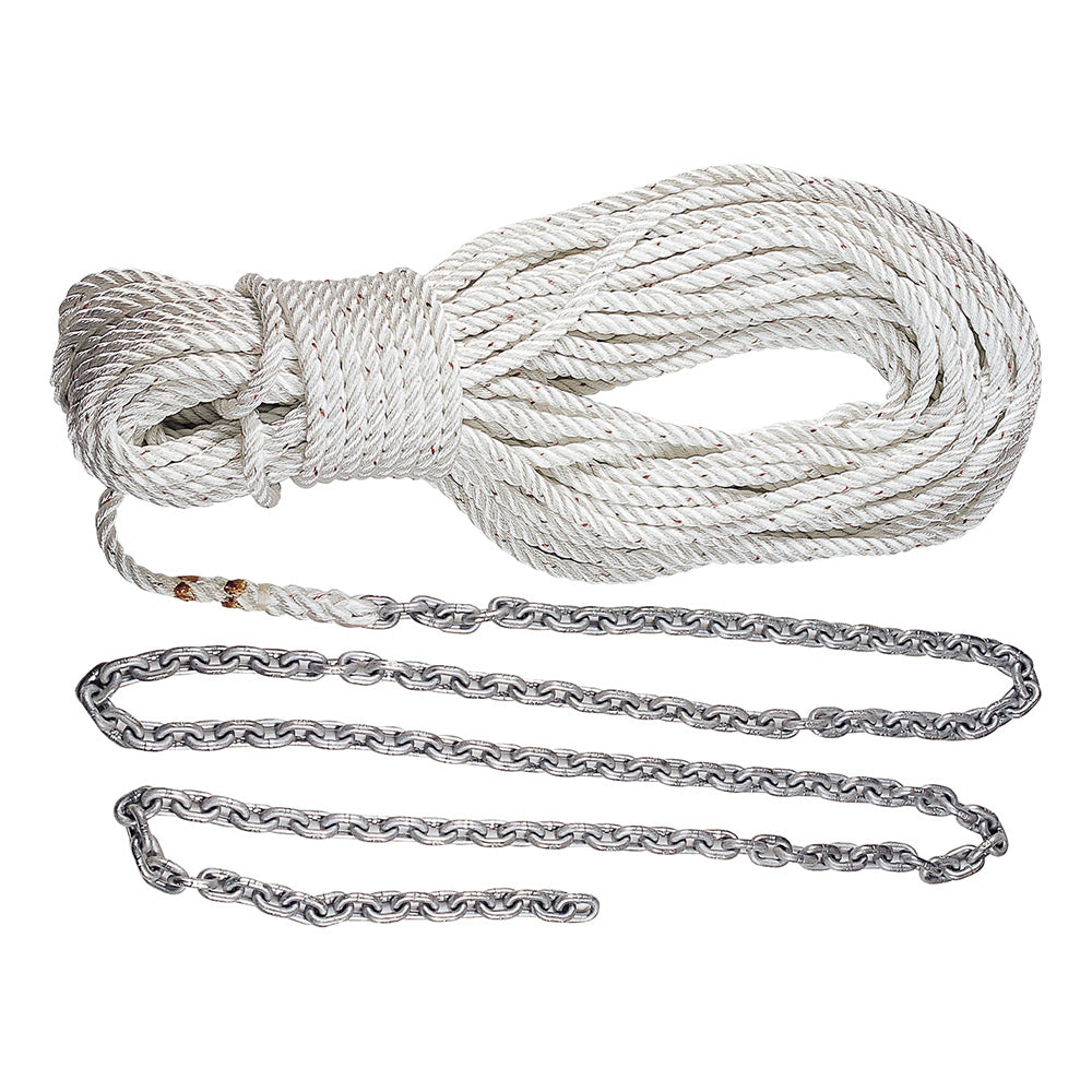 Lewmar Anchor Rode 5′ of 1/4″ G4 Chain  100′ of 1/2″ Rope w/Shackle [69000331]