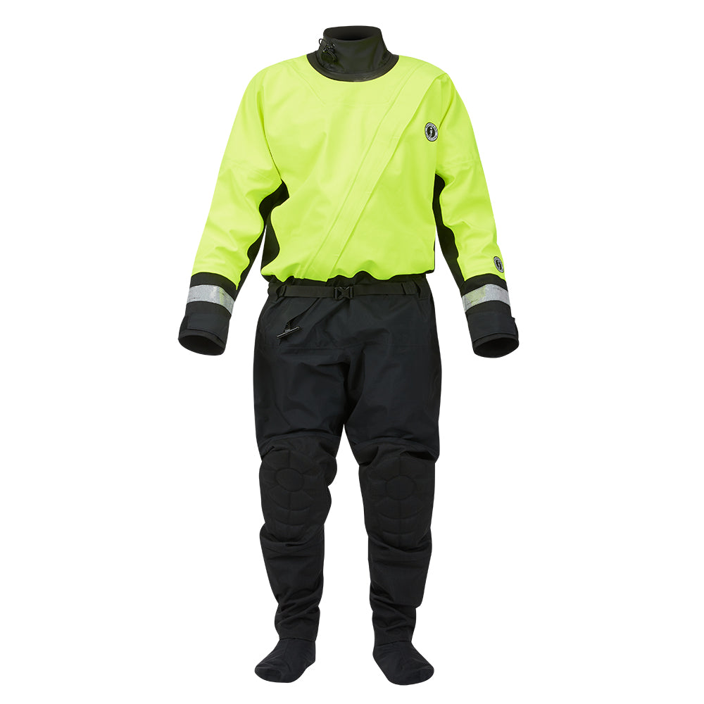 Mustang MSD576 Water Rescue Dry Suit – Fluorescent Yellow Green-Black – Large [MSD57602-251-L-101]