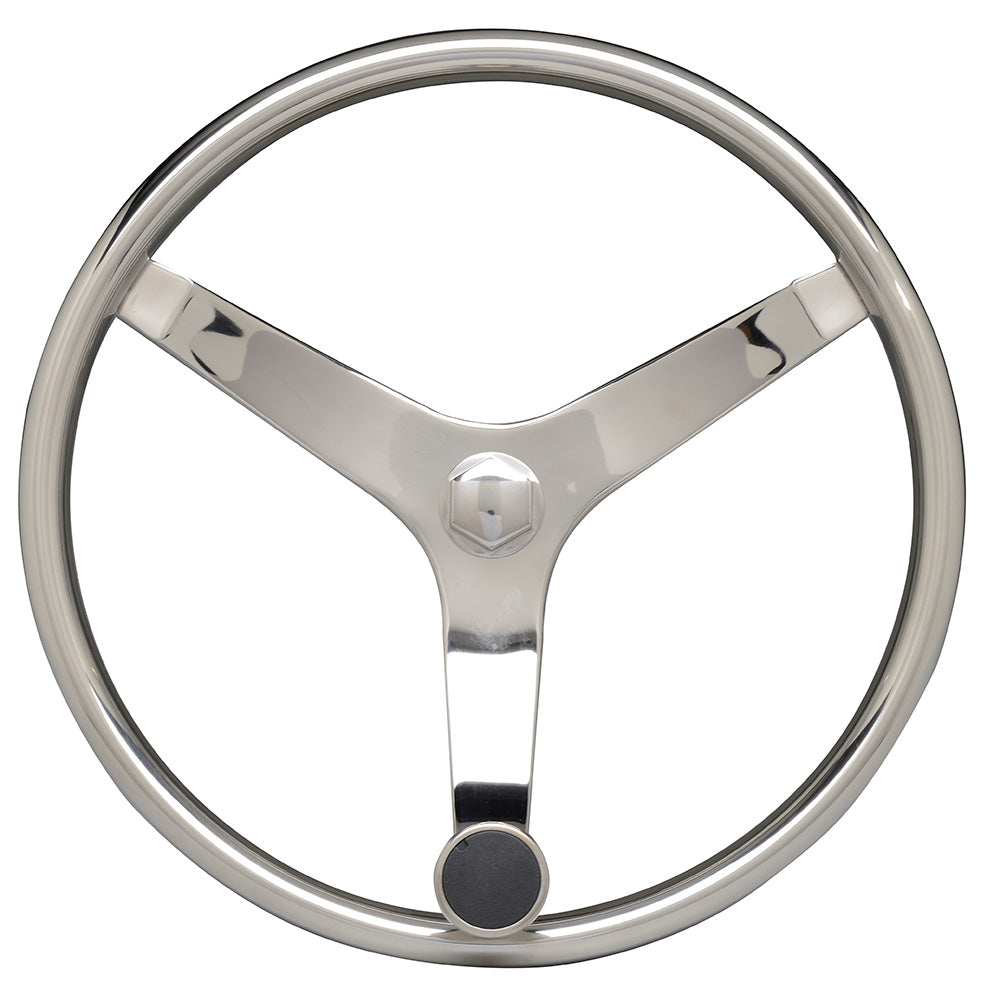 Uflex – V46 – 13.5″ Stainless Steel Steering Wheel w/Speed Knob [V46]