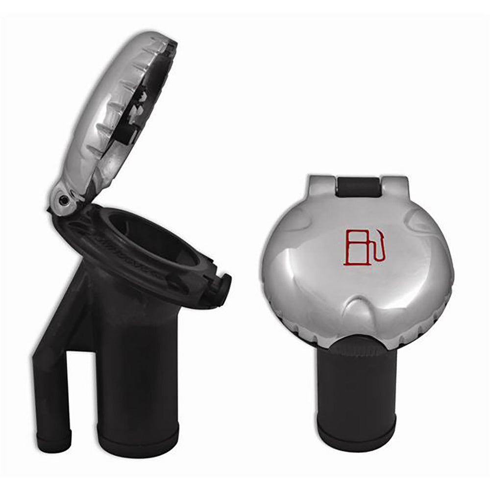 Attwood Deck Fill f/Pressure Relief Systems – Angled Body  Scalloped Stainless Steel Cap [99DFPVAS1S]