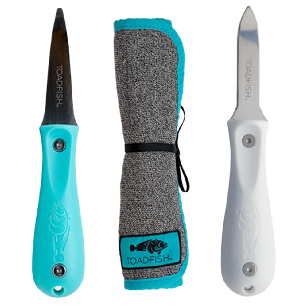 Toadfish Shuckers Bundle – Put Em Back Oyster Knife, Professional Oyster Knife  Cut-Proof Shucking Cloth [1014]