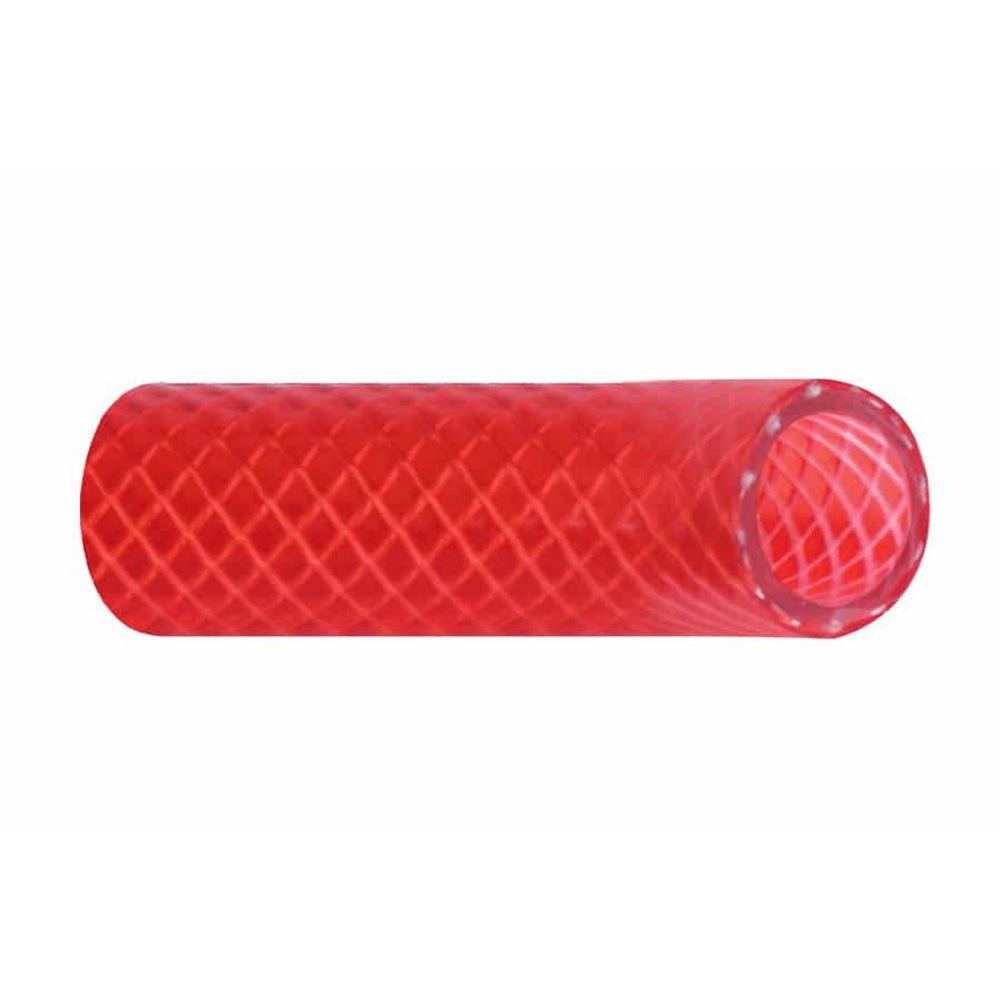 Trident Marine 1/2″ x 50 Boxed Reinforced PVC (FDA) Hot Water Feed Line Hose – Drinking Water Safe – Translucent Red [166-0126]
