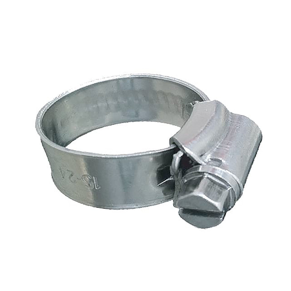 Trident Marine 316 SS Non-Perforated Worm Gear Hose Clamp – 3/8″ Band – 11/32″-25/32″ Clamping Range – 10-Pack – SAE Size 6 [705-0381]