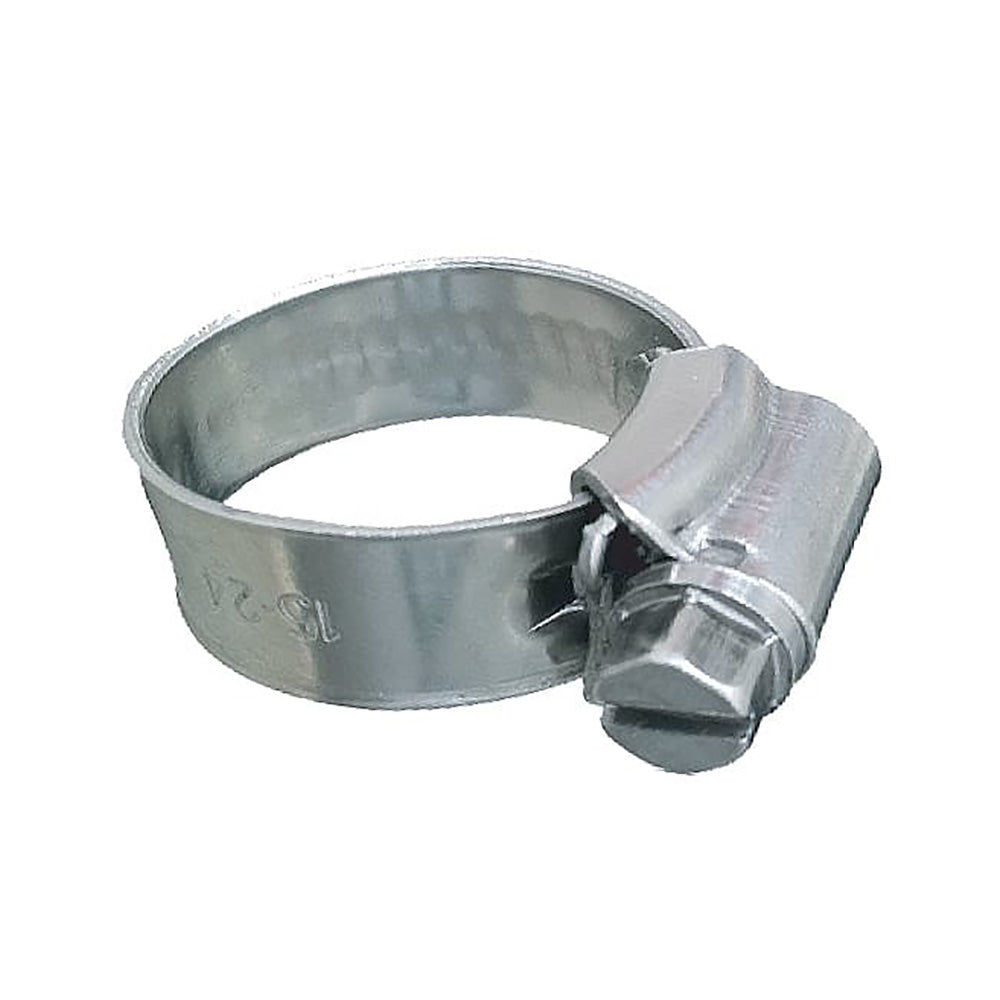 Trident Marine 316 SS Non-Perforated Worm Gear Hose Clamp – 3/8″ Band – (3/4″  1-1/8″) Clamping Range – 10-Pack – SAE Size 10 [705-0581]