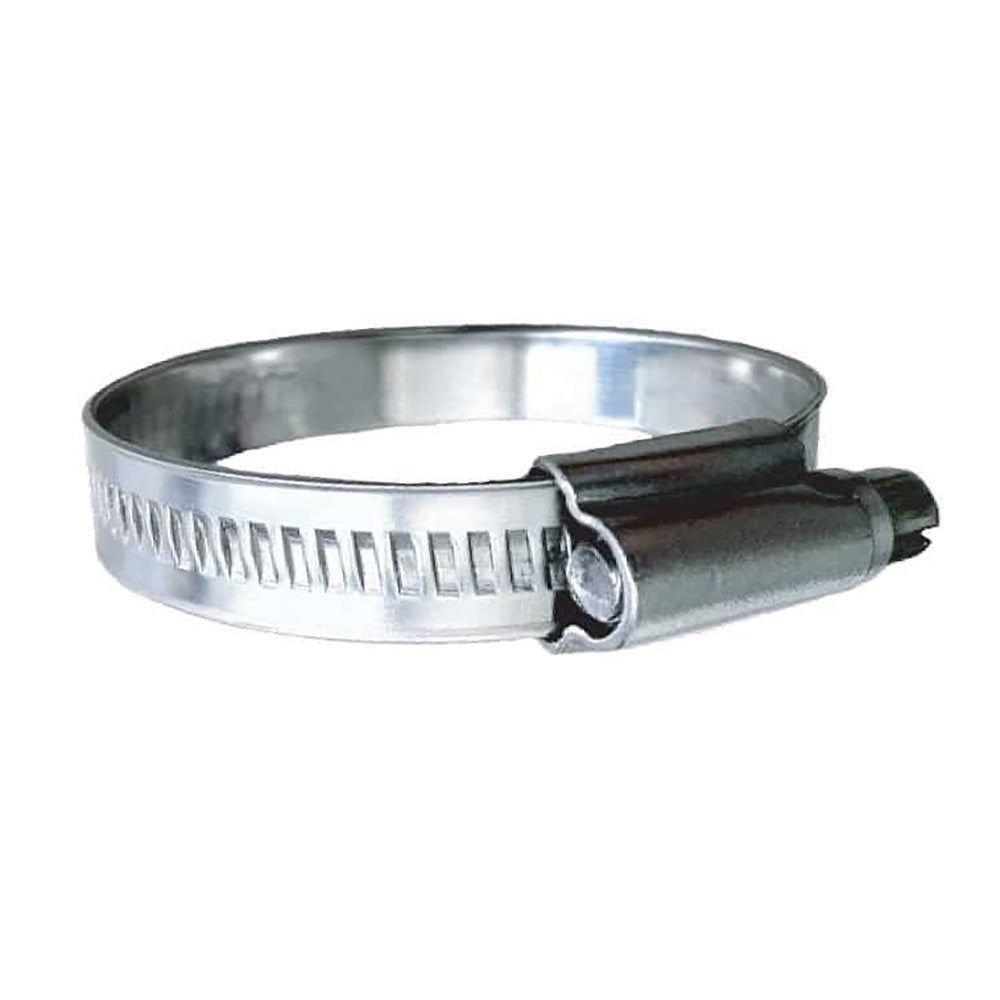 Trident Marine 316 SS Non-Perforated Worm Gear Hose Clamp – 15/32″ Band – (1-1/16″  1-1/2″) Clamping Range – 10-Pack – SAE Size 16 [710-1001]